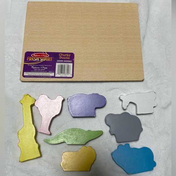 Melissa & Doug Safari Wooden Chunky Puzzle (8 pcs) - Picture 3 of 3